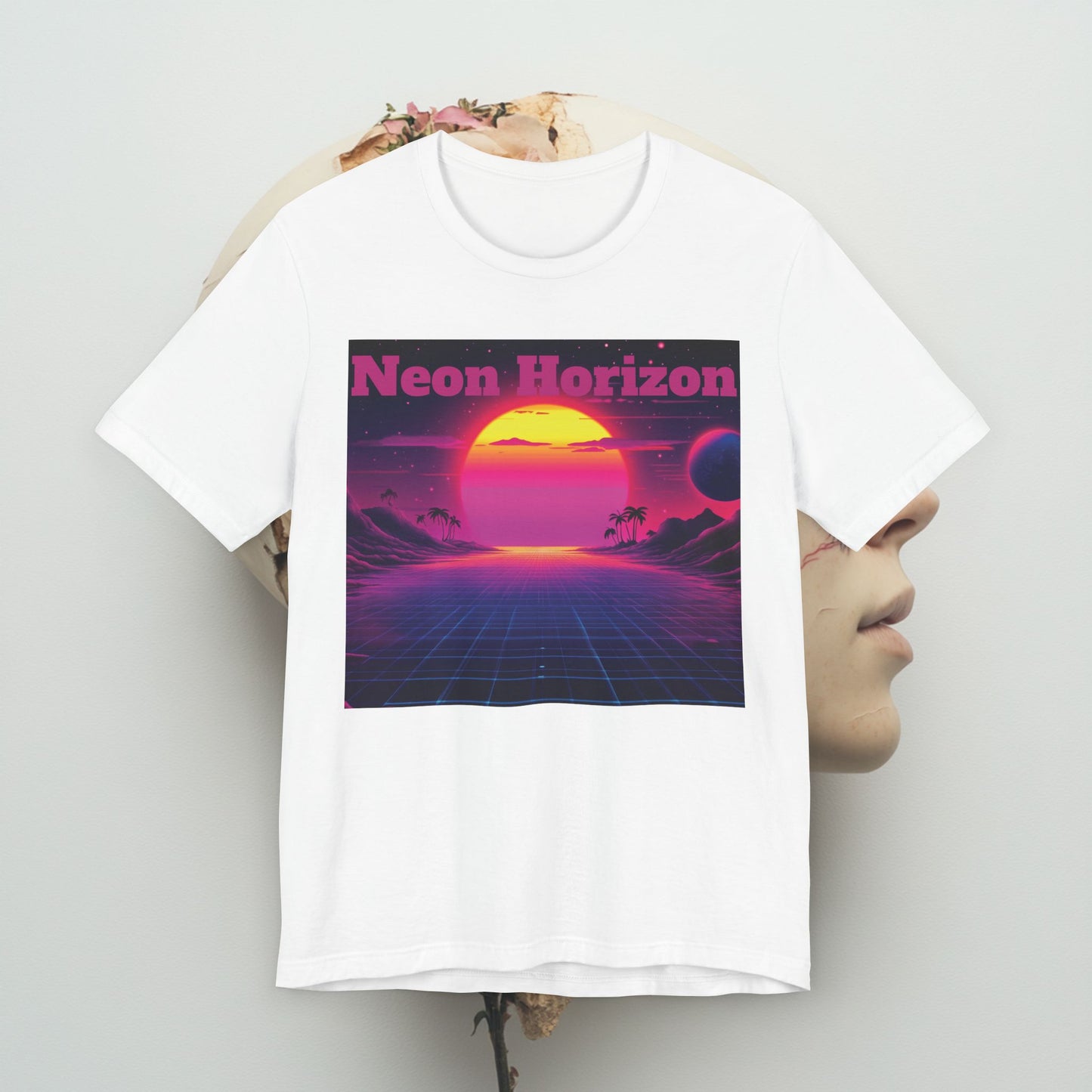 Neon Horizon Unisex Tee, Synthwave Sun Graphic Shirt, Retro 80s T-Shirt, Neon Vaporwave Tee, Cool Men's Women's Top